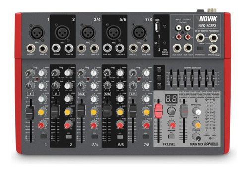 Mixer Consola Analoga Novik 802fx Bt