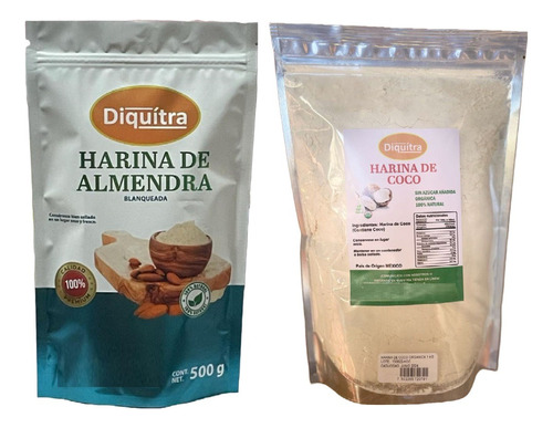 Harina De Almendra Y Harina De Coco Orgánica 500 Gr C/u
