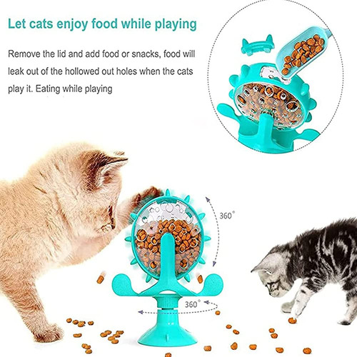 Pet Food Spinning Windmill,cat Dog Slow Automatic Feeder Toy