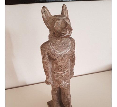 Estatuilla Diosa Bastet Granito Maciza Egipcia 28 Cm