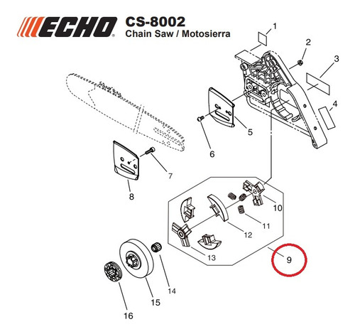 Embrague Completo Motosierra Echo Cs-8002 Original