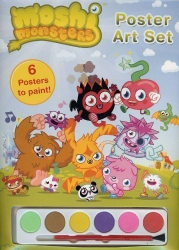 Moshi Monsters: Sistema Del Cartel De Arte Con Pinturas.