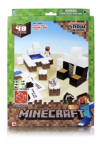 Minecraft Papercraft Snow Set Madeira Gelo Lobo Golem