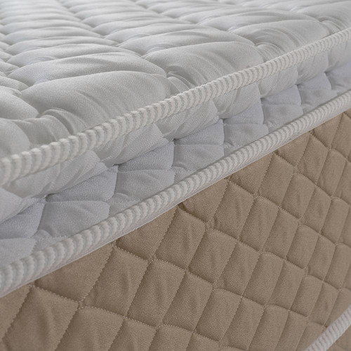 Conjunto Box Baú Alford Bege 88x188x73 C/ Molas Ensacadas