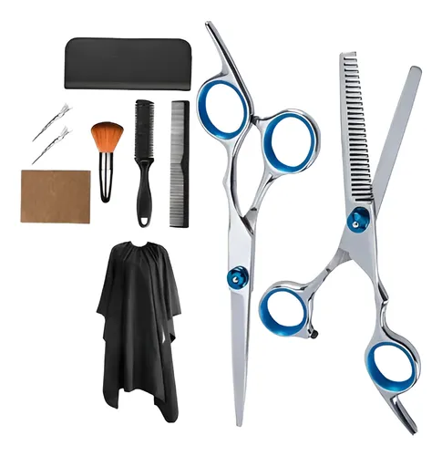 Set De Peluquería Tijeras Entresecadora Profesional