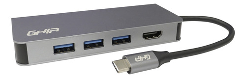 Adaptador Multipuerto Ghia 8 En 1 Usb 3.1 Tipo C A Hdmi Rj45