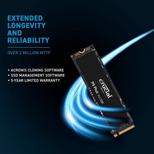 Imagen 6 de 7 de Ssd Crucial P5 Plus 1tb Pcie M.2 2280ss - Ct1000p5pssd8
