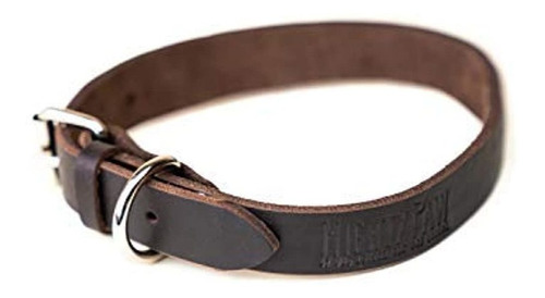 Poderoso Collar De Perro De Cuero De Pata, Cuero Desgastado