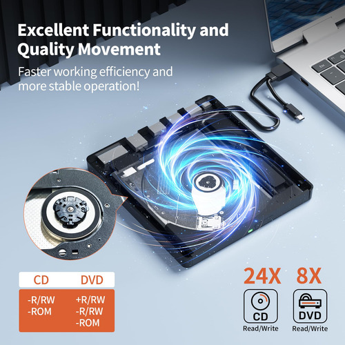 Unidad Externa De Cd Dvd Alxum 8x Cd 24x Dvd Para Computador
