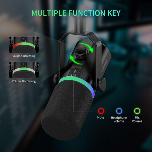 Feelworld Kit De Micrófono Dinámico Multiusos Xlr Usb Gam...