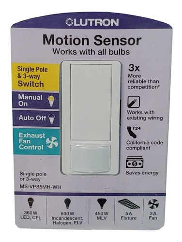 Interruptor Switch Con Sensor Pir Vacancia Integrado Lutron
