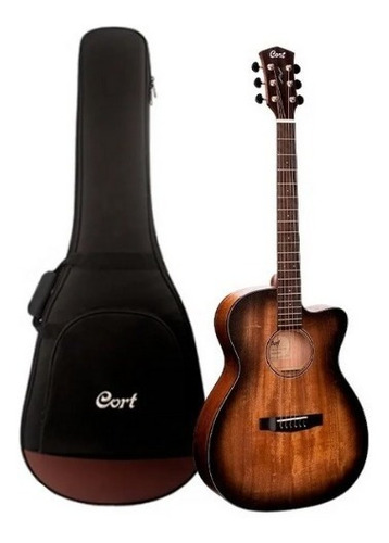 Imagem 1 de 10 de Violão Cort Eletroacústico Core Oc Amh Opbb Sólido Maciço