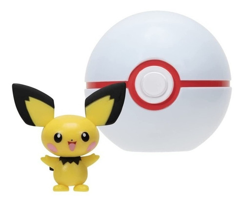 Imagen 2 de 4 de Figura De Pichu Con Honor Ball De Pokémon Clip N Go