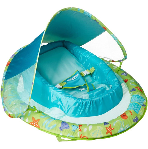 Swimways Bebé Azul Techo Protector Flotador Inflable C Asas