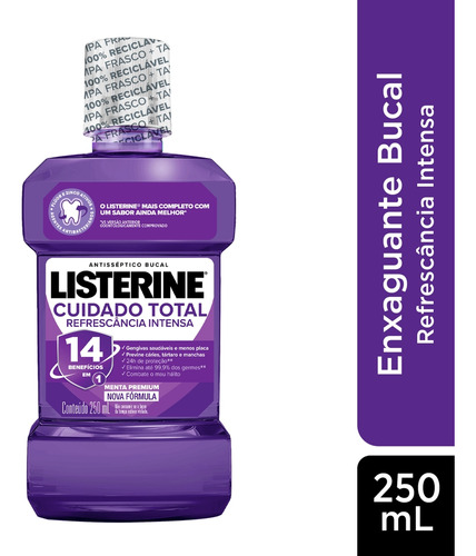 Enxaguante bucal Listerine Cuidado Total fresh mint 250 ml