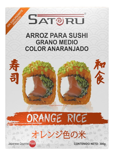 Arroz Japonés Naranja Para Sushi Sin Sabor Añadido 300g