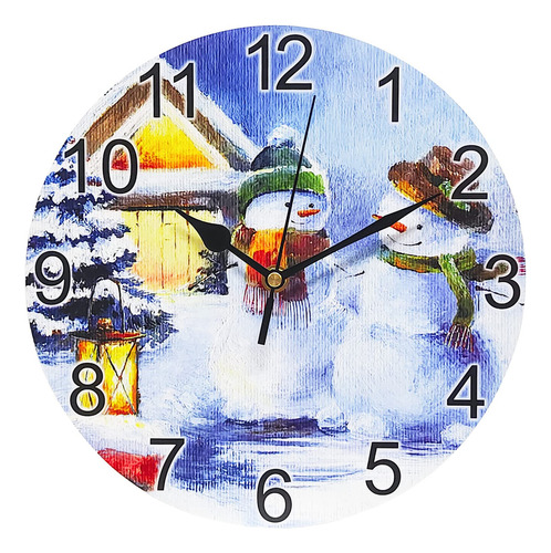 Qiksion Reloj De Pared De Muñeco De Nieve De Navidad, 10