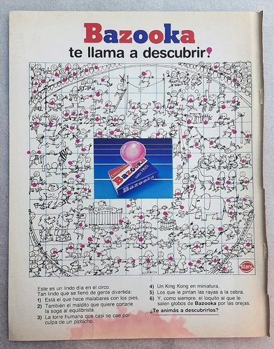 Bazooka Publicidad Antigua En Revista Anteojito Año 1987