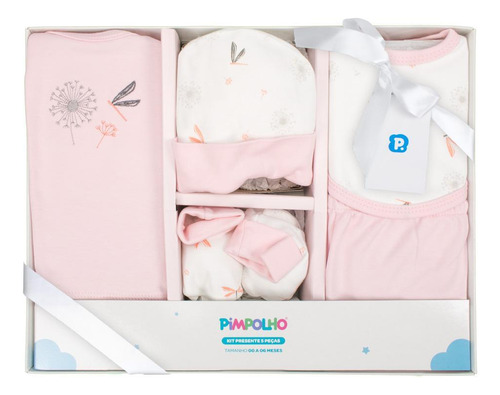 Kit Bebé Regalo 5 Piezas 00-06 Meses Femenino - Pimpolho