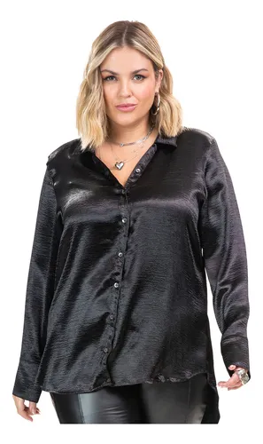 Camisa Manga Longa Air Flow Metalizado Secret Glam Preto Camisa Manga Longa Air Flow Metalizado Secret Glam Preto
