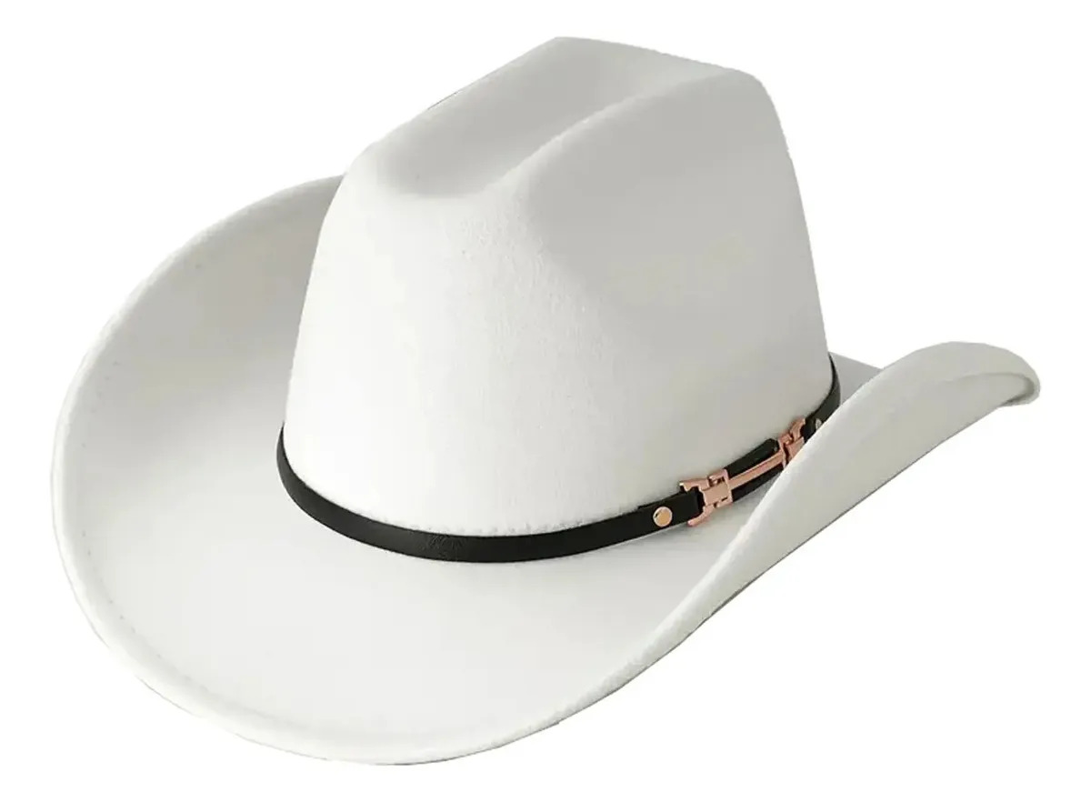 Sombrero Vaquero Hombre Mujer Gardel Sol Elegante Fiesta Color Blanco Diseño De La Tela Lisa Talla Talla Única