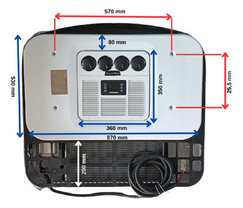 Ar Condicionado Elétrico Caminhão Modelo Maxiclima Lite 12v