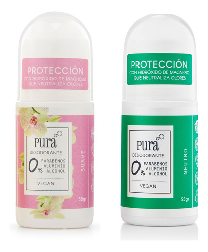 Desodorante Natural Sin Alcohol Ni Aluminio Floral y Neutro X2