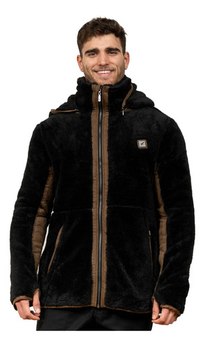 Chaqueta Shaggy Lander Hombre Negro Falcone