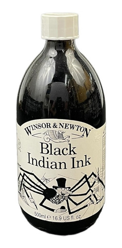 Imagen 1 de 4 de Tinta Winsor And Newton India De 500 Ml. Color Negro