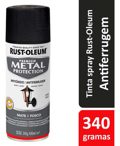 Spray Antiferrugem Preto Fosco - Rust Oleum