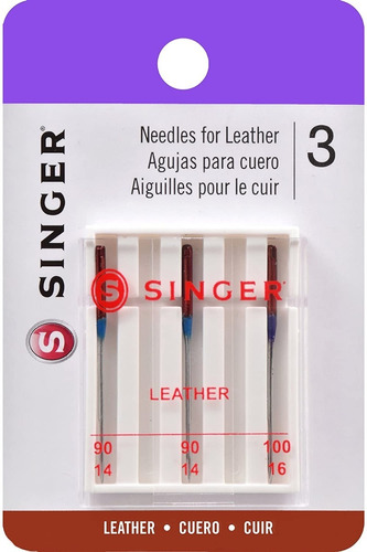 Agujas Para Coser Cuero Marca Singer® Color Set 3 Agujas