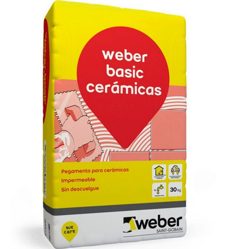 Pegamento Para Cerámica Impermeable Weber Col Basic 25kg G P