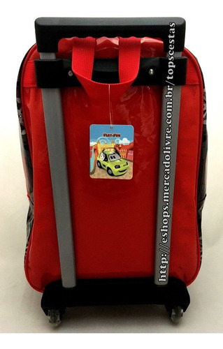 Imagem 4 de 6 de Mochila G Rodinhas Carro Vermelho Fiat 3d Original Luxcel
