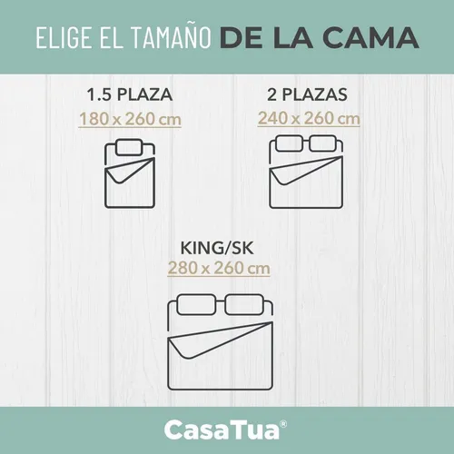 Cubrecama Quilt Reversible funda Almohada 2 Plazas 240x260 Color