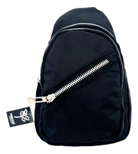 Mochila Cruzada Dama Microfibra Bolsill Doble Compartimento 