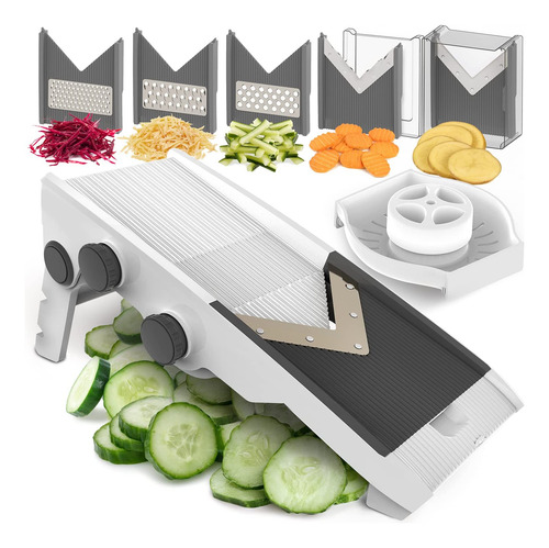 Rebanador De Mandolina V-pro 5 Blade De Meller, Ajustable, C