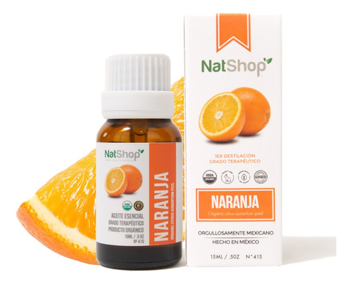Aceite Esencial Naranja Orgánico 15 Ml - Nasthop