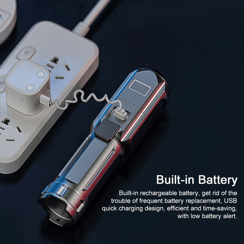 Linterna Eléctrica Led Portátil Con Zoom For Exteriores