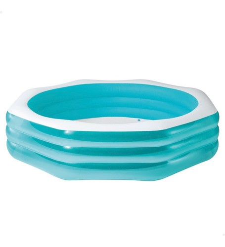 Piscina Inflável Familiar Octogonal Wet Set 999l Cor Azul