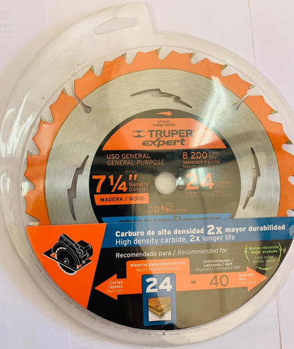 Disco De Madera Para Sierra Circular De 7 1/4 Truper