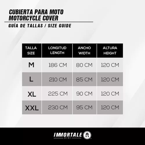 Funda Impermeable Para Moto Immortale Negro Mediano