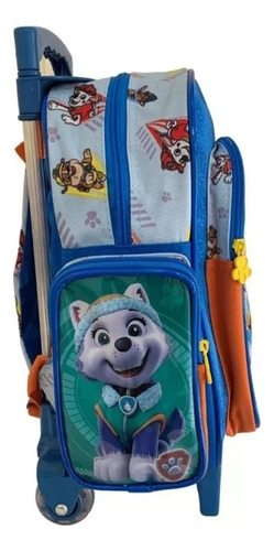 Mochila De Carrinho M Lancheiraestojo Patrulha Canina Cor Azul Desenho Do Tecido Lisa