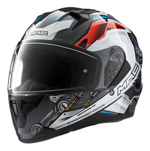 Casco Moto Integral Mac Bass Sonic Visor Simple ** Fas