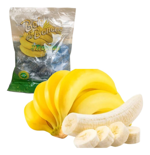 Banana Bala Mastigável Sem Glutem Com Açúcar Saudavel 150g