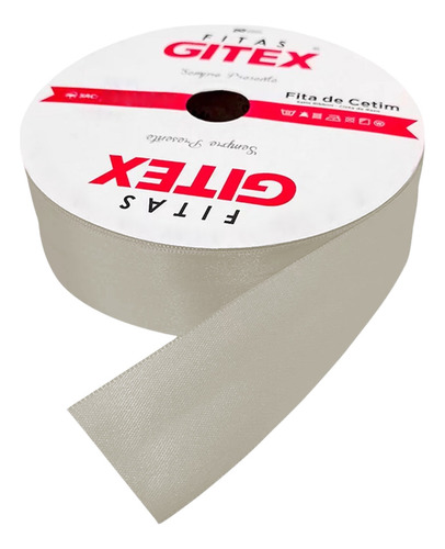 Fita De Cetim Nº5 Larg 23mm Rolo Com 50m - Cores Cor 149 - Kaqui Lisa