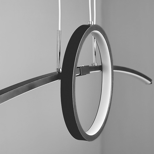 Lustre De Led Arco Preto P Bancada Cozinha 100cm 3 Cores