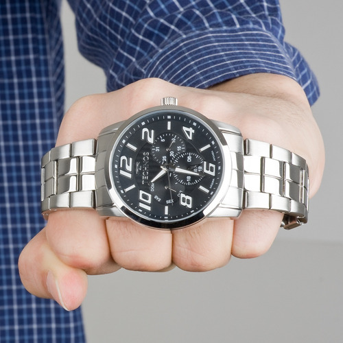 Relógio Technos Prata Masculino 6p29aft/1p Original Nf
