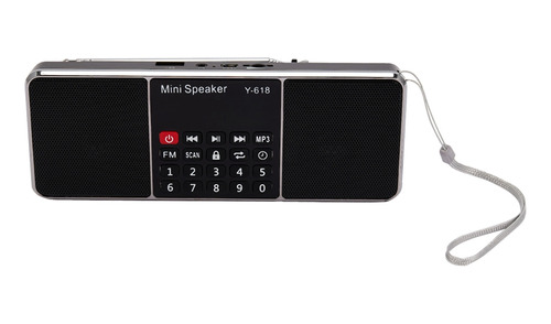 Y-618 Radio Fm Digital Portátil, Altavoz Estéreo Dual De 3 W