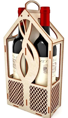 Caja De Madera Para Vinos Decorativa Para 2 Vinos 