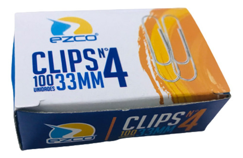 Clip N°4 Forrado Ezco 33mm (caja X100 Clips)